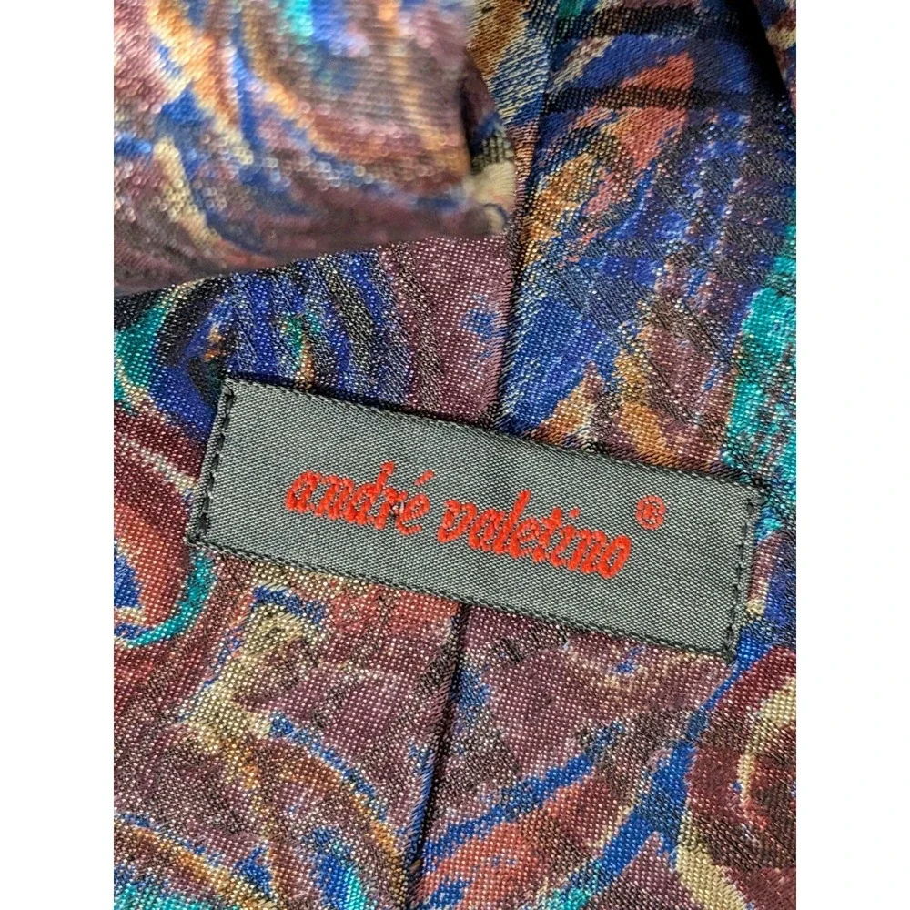 Andre‎ Valentino Silk Floral Tie Jacquard Abstract 60